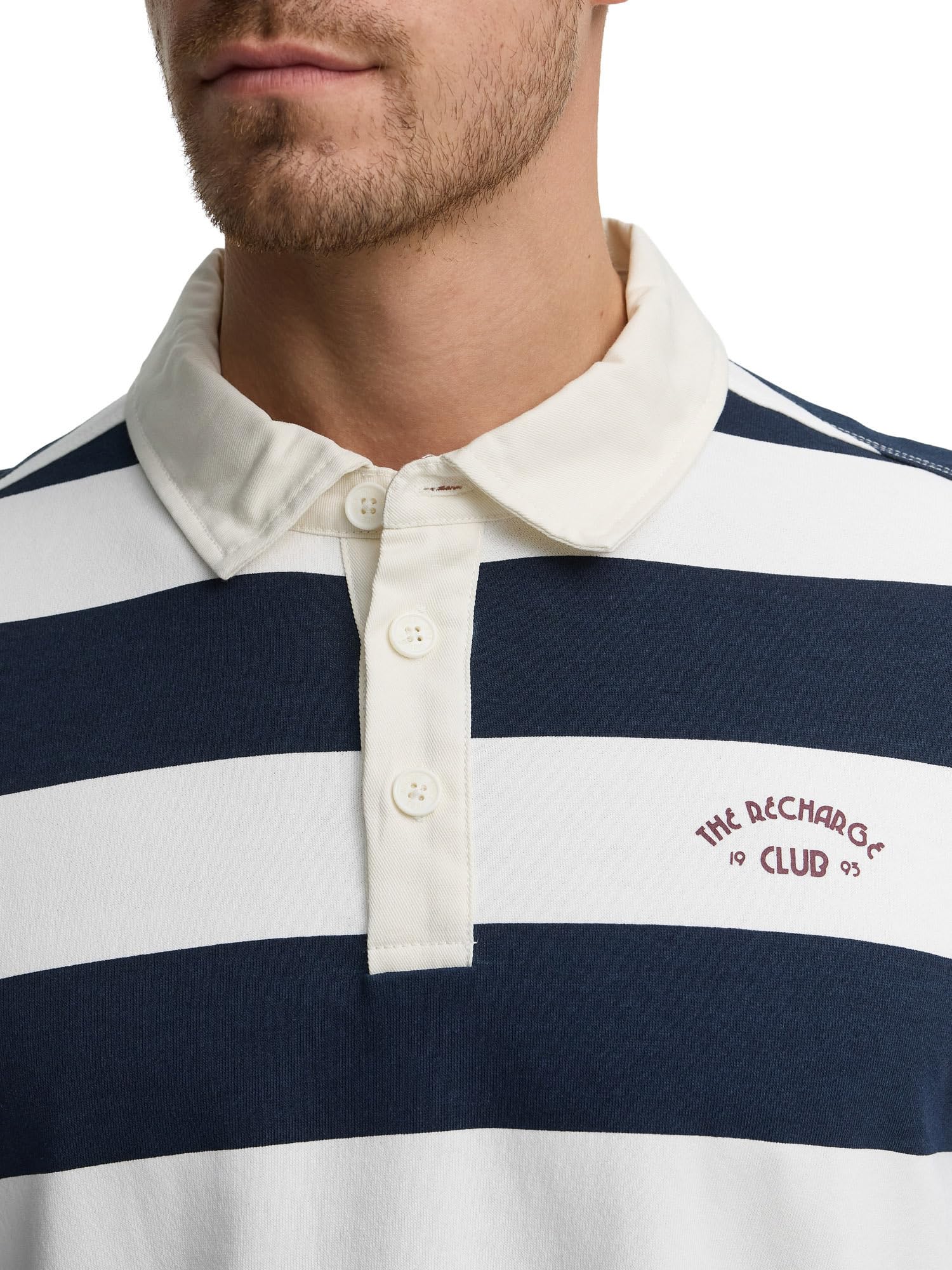 Indicode Męska bluza INLemon z paskami i kołnierzem polo | sweter ze 100% bawełny dla mężczyzn