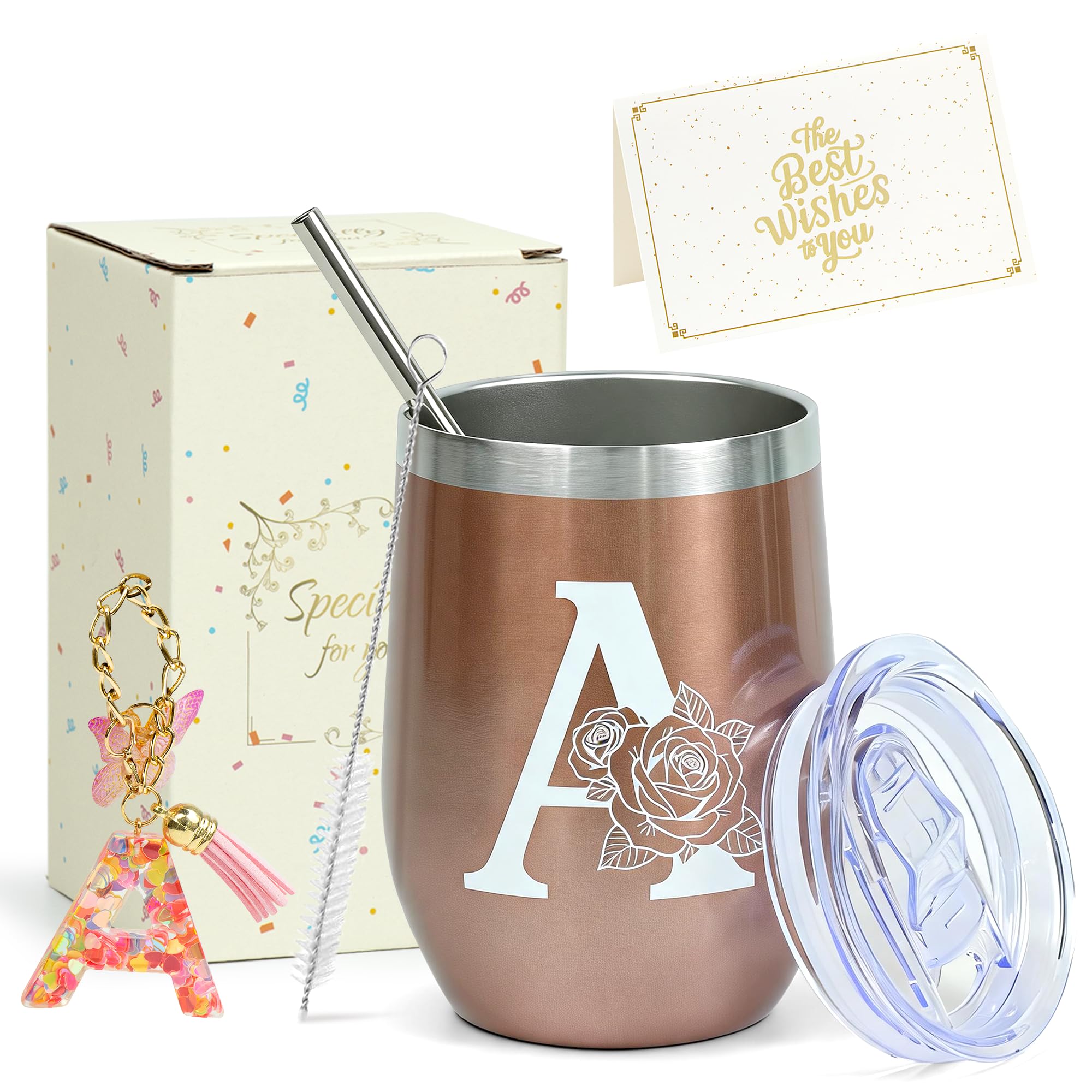 ZIOSINM Geschenke für Frauen mit Thermobecher Personalisiert (A) | Trinkflasche mit Strohhalm, Muttertagsgeschenk, Valentinstag & Weihnachten