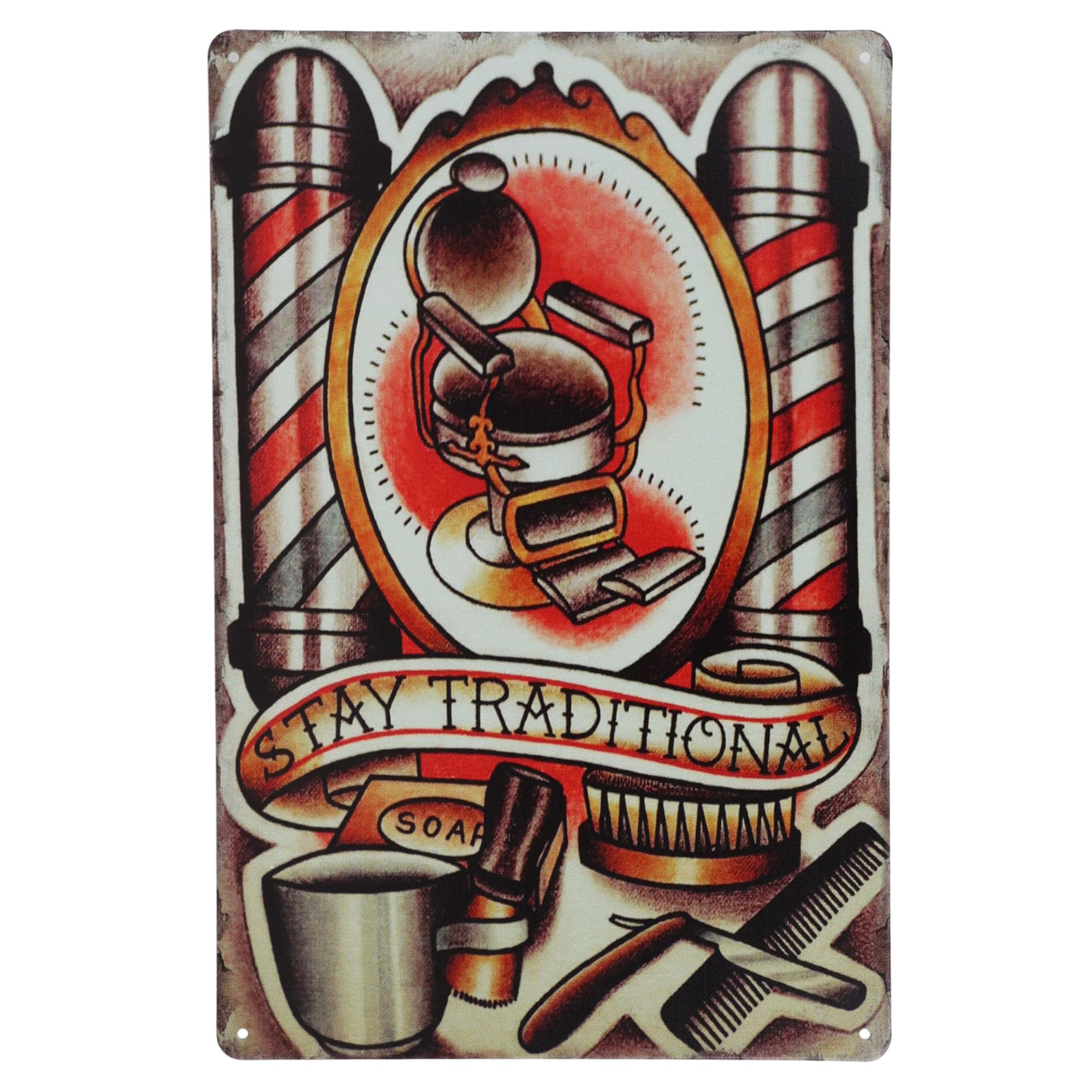 Eson Retro 3 - Metal Tin Signs And Decor 20X30cm, Vintage Barber Shop Metal Plaque Sign, Hairdresser Decorative Wall Art, Barber Gifts Salon Wall Art Barber Shop Decor (Retro 3)