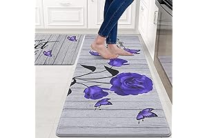 Ikfashoni Purple Kitchen Mat Set