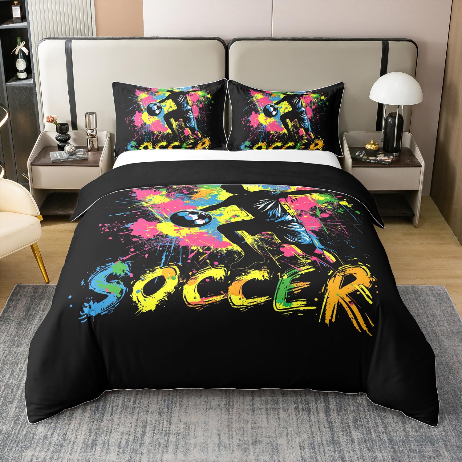 Cadeau parure de lit foot 135x200 cm en coton pour anniversaire ado