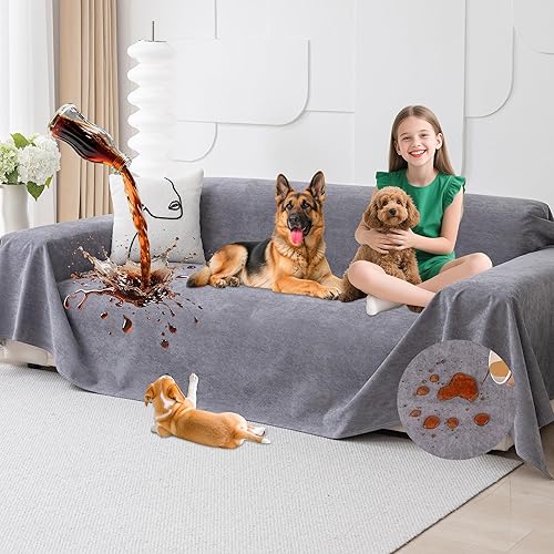 Loiion Funda impermeable para sofá 100 % de doble cara, antideslizante, a prueba de fugas, protección para mascotas para cachorros, perros grandes,