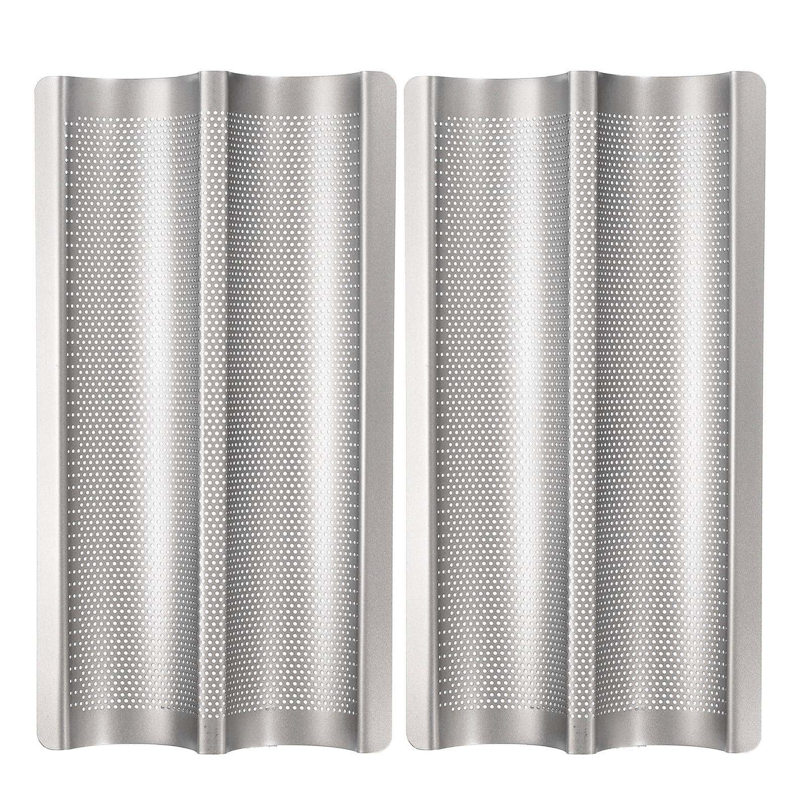 Moule à pain français perforé uxcell argenté lot de 2 pour la cuisson de baguettes maison
