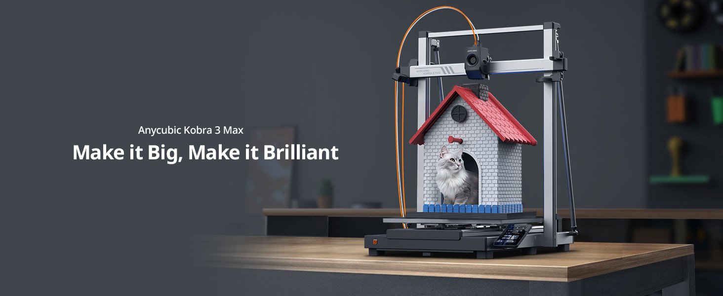 Anycubic Kobra 3 Max 3D Printer Only, Support Multicolor Needs ACE