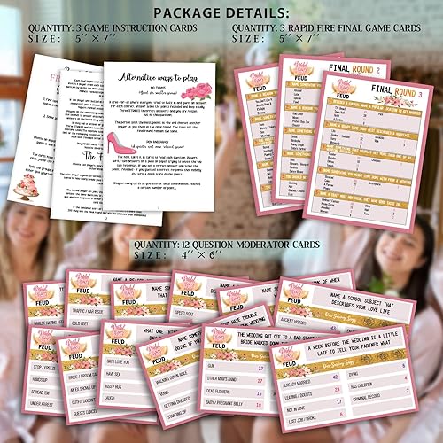 Miniatura 2 de Pazag Cuestionario de peleas amistosas de la despedida de soltera, juegos de despedida de soltera, suministros de ducha de boda, juegos de boda,