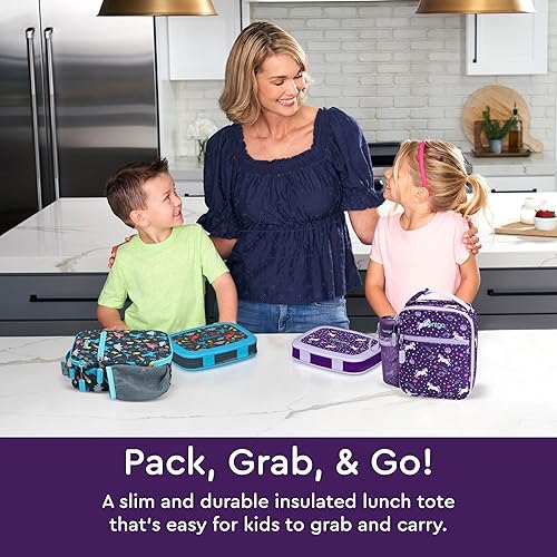 Miniatura 2 de Bentgo Lonchera térmica para niños, resistente al agua, reutilizable, ligera y duradera con soporte para botella de agua y bolsillo de malla, se