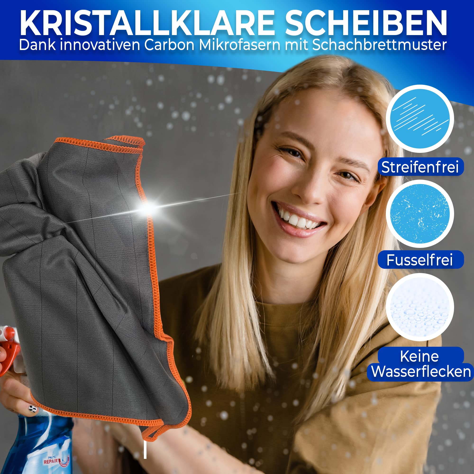 3 Stuks Magische Koolstofreinigingsdoek, 30 x 30 cm Pluisvrije