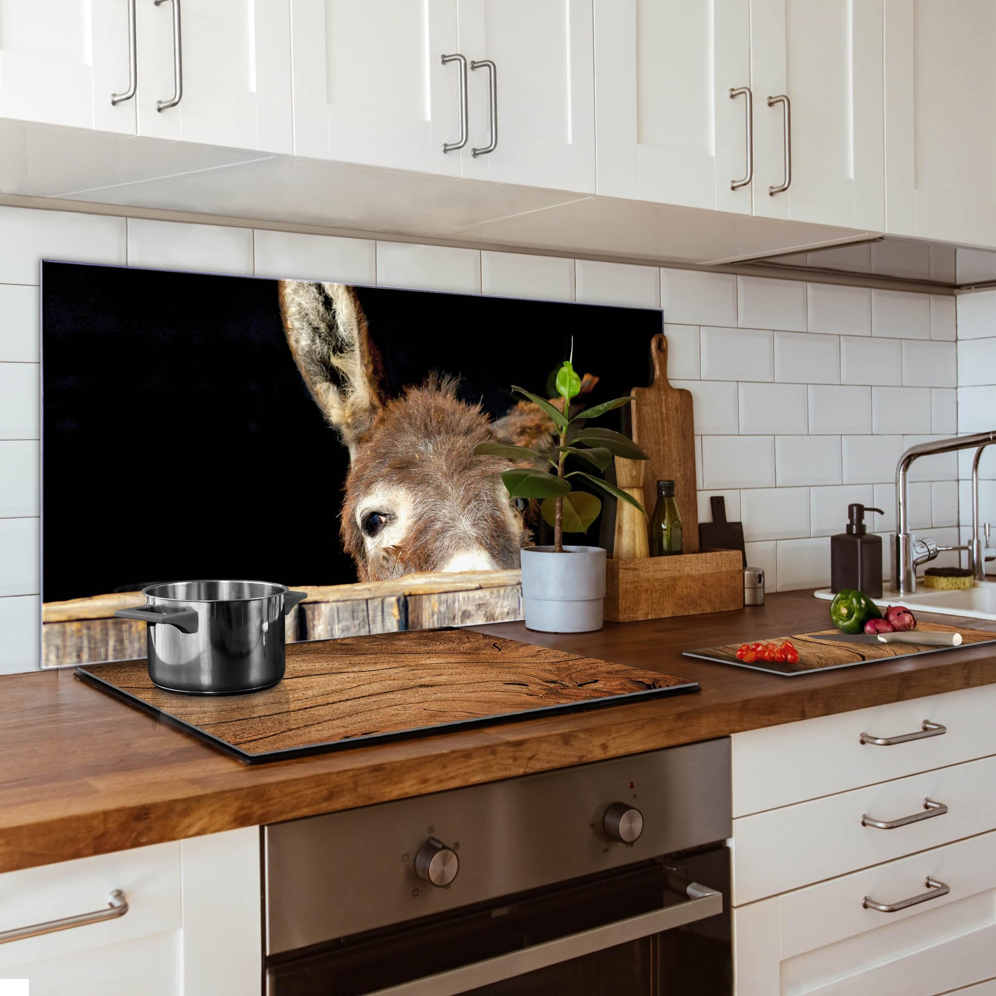 Banjado Küchenrückwand Glas 120x80cm New York - Selbstklebend & Magnetisch