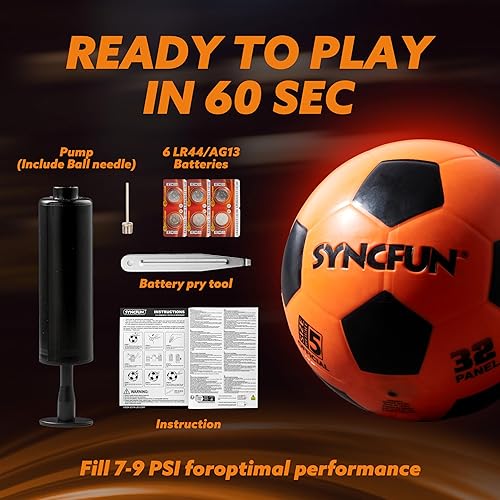 Miniatura 4 de SYNCFUN Balón de fútbol que brilla en la oscuridad para niños, juegos de regalos de equipo deportivo nocturno de fútbol, pelota roja brillante,