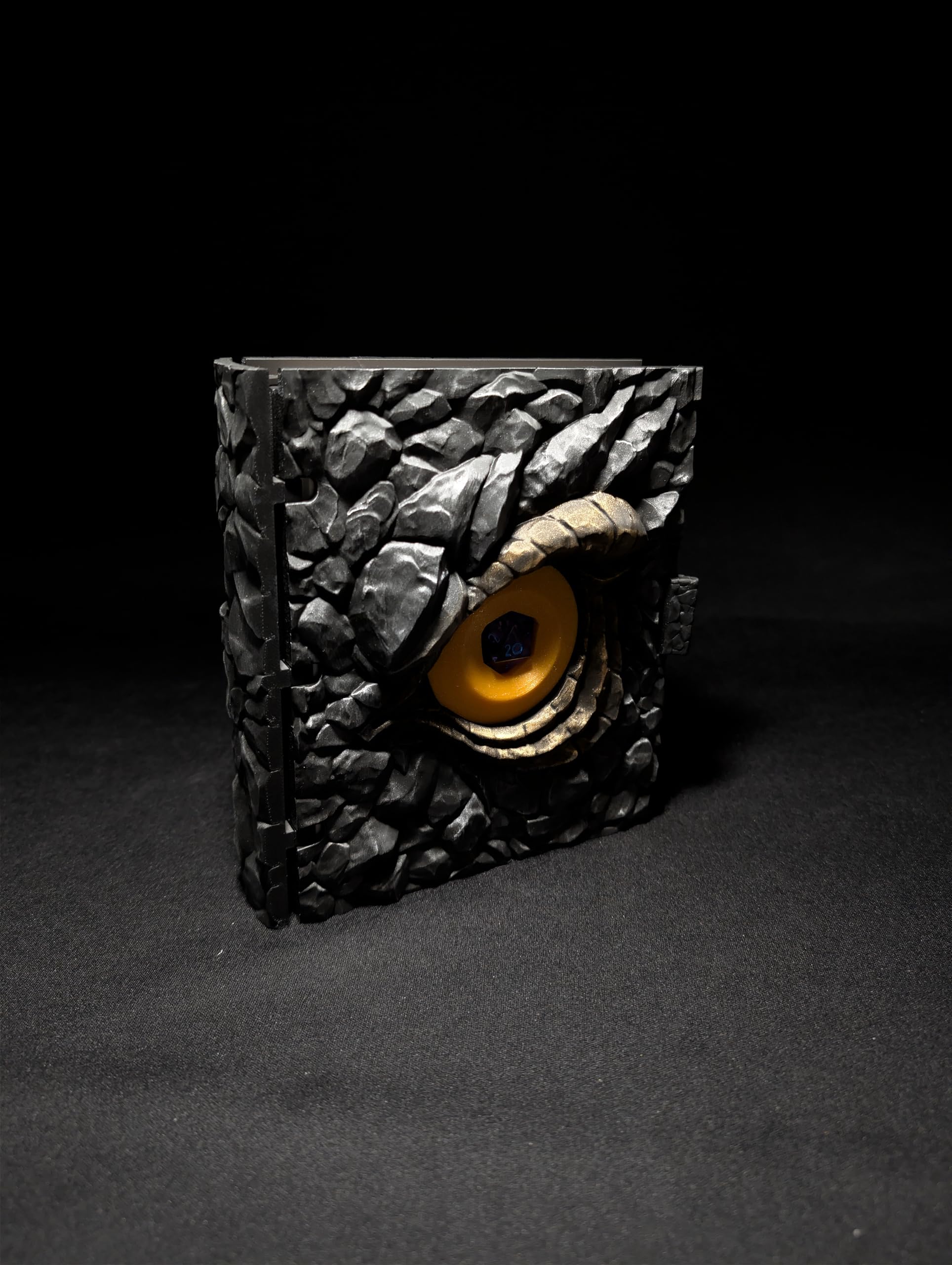 Grimorio Dracónico tallado caja de almacenamiento para dados y bandeja de lanzamiento, pintada a mano, 15,4 x 18 x 6 cm, para D&D y juegos de rol