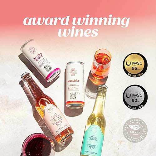 Miniatura 4 de Gruvi Rosa burbujeante sin alcohol 8 botellas 0 ABV vino espumoso sin alcohol vino sin alcohol vino sin alcohol vino sin alcohol