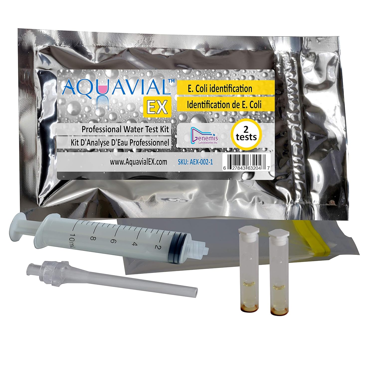 AquaVial EX Professional Water Test Kit 2 Pack for Detection and Identification of E coli
