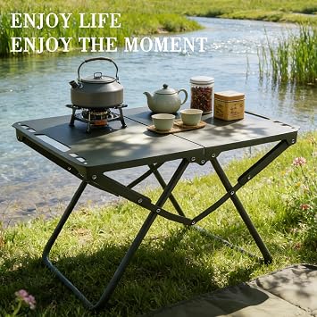Folding Tactical Outdoor Table,Portable Adjustable Height IGT Modular Panels Camp Table with Light Bracket for Travel expeditions, Hiking, Picnics, BBQs & Beach Trips