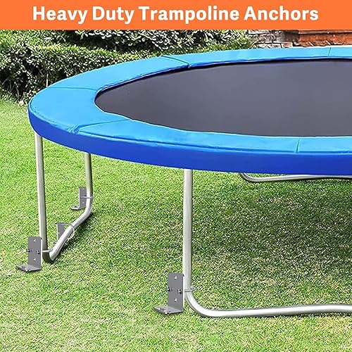 Miniatura 2 de Eurmax Anclajes de suelo de EE. UU., resistentes y ajustables en forma de L, estacas para trampolín, juego de columpios, casa móvil, cocheras, juego