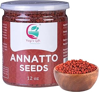 Annatto Seeds 12oz | 100% Pure and Natural | Bixa Orellana/Achiote/Semillas de Annatto for Seasoning & Rubs by Yogi's Gift®