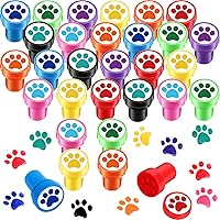 Hxezoc 24-Piece Colorful Dog Paw Print Self-Inking Stamps - Fun Classroom Rewards, Party Favors & Educational Supplies