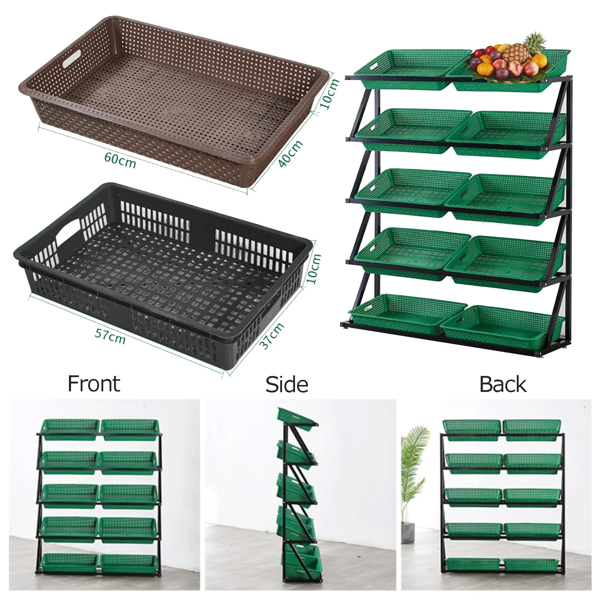 Stojak wystawowy do sklepu, stojak ekspozycyjny do sprzedaży detalicznej, uniwersalny organizer na półki supermarketu, organizer na przekąski do spiżarni kuchennej, z wyjmowanym pojemnikiem do pr
