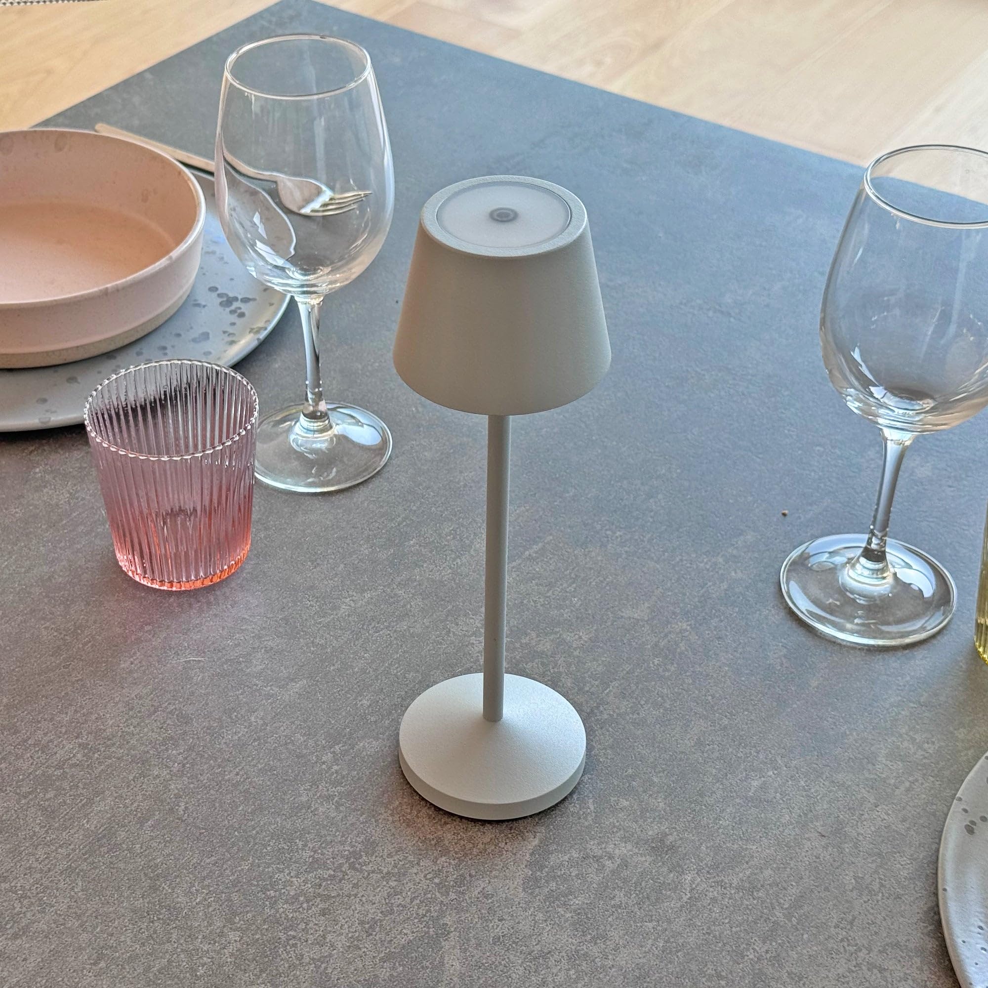 Lumisky EMILY Tischleuchte, kabellos, LED, warmweiß, dimmbar, Höhe 25 cm, Grau