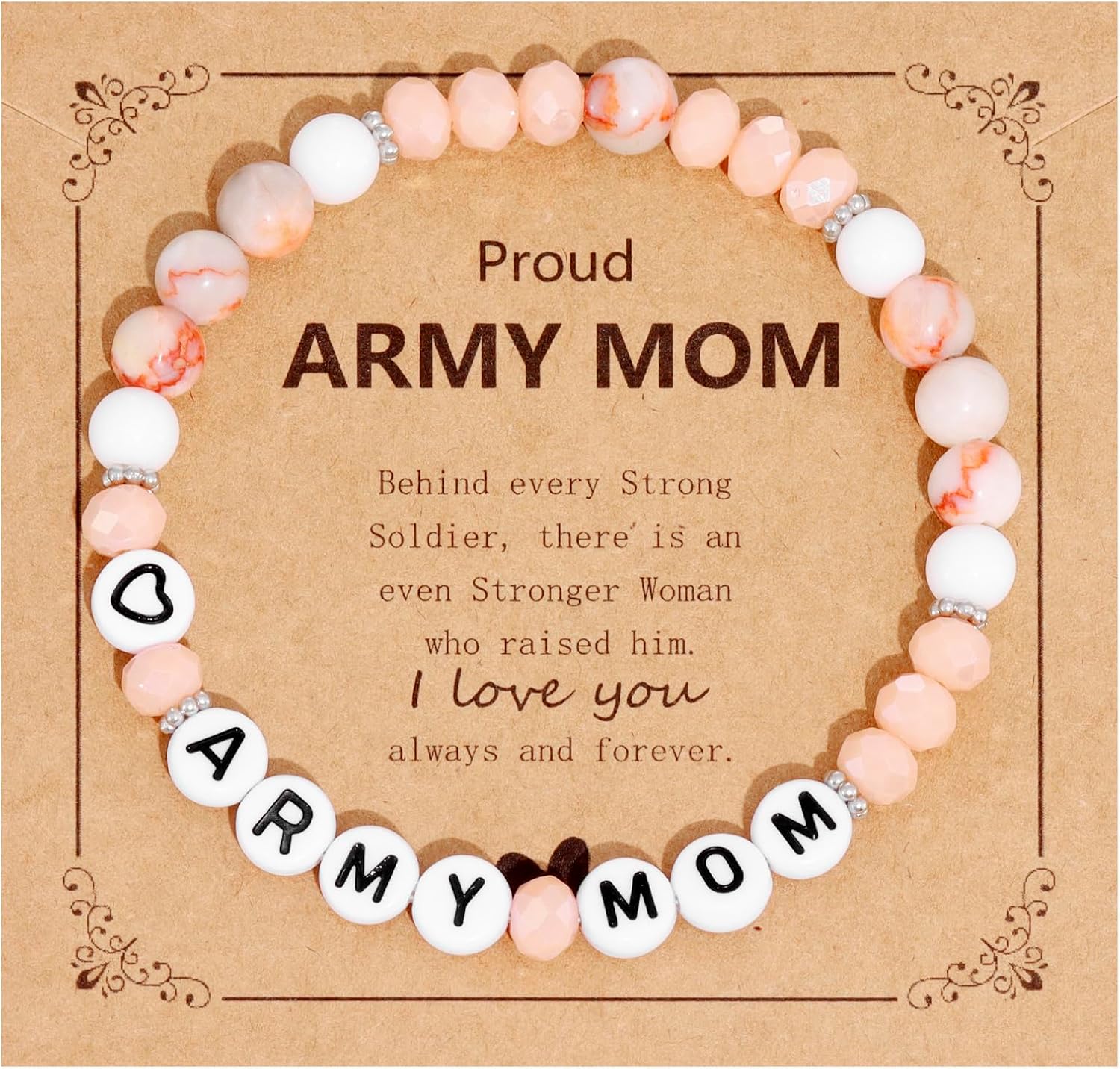 Kivosliviz Army Mom Jewelry Gifts Women Birthday Proud Military Mothers Day Army Mom Bracelet