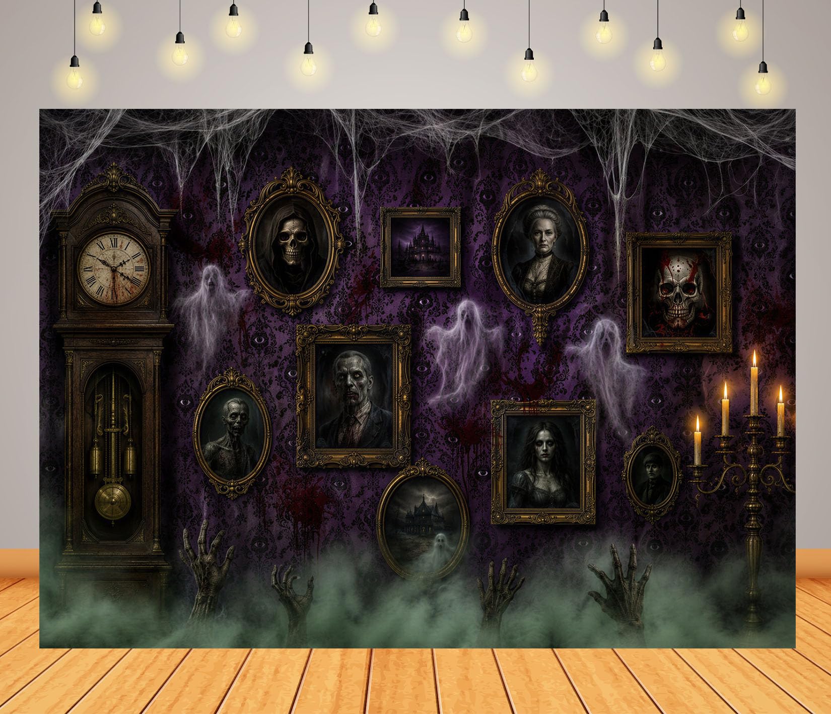 10x6.5FT (3x2m) Parete Ritratti Fantasmi Viola Sfondo Fotografico