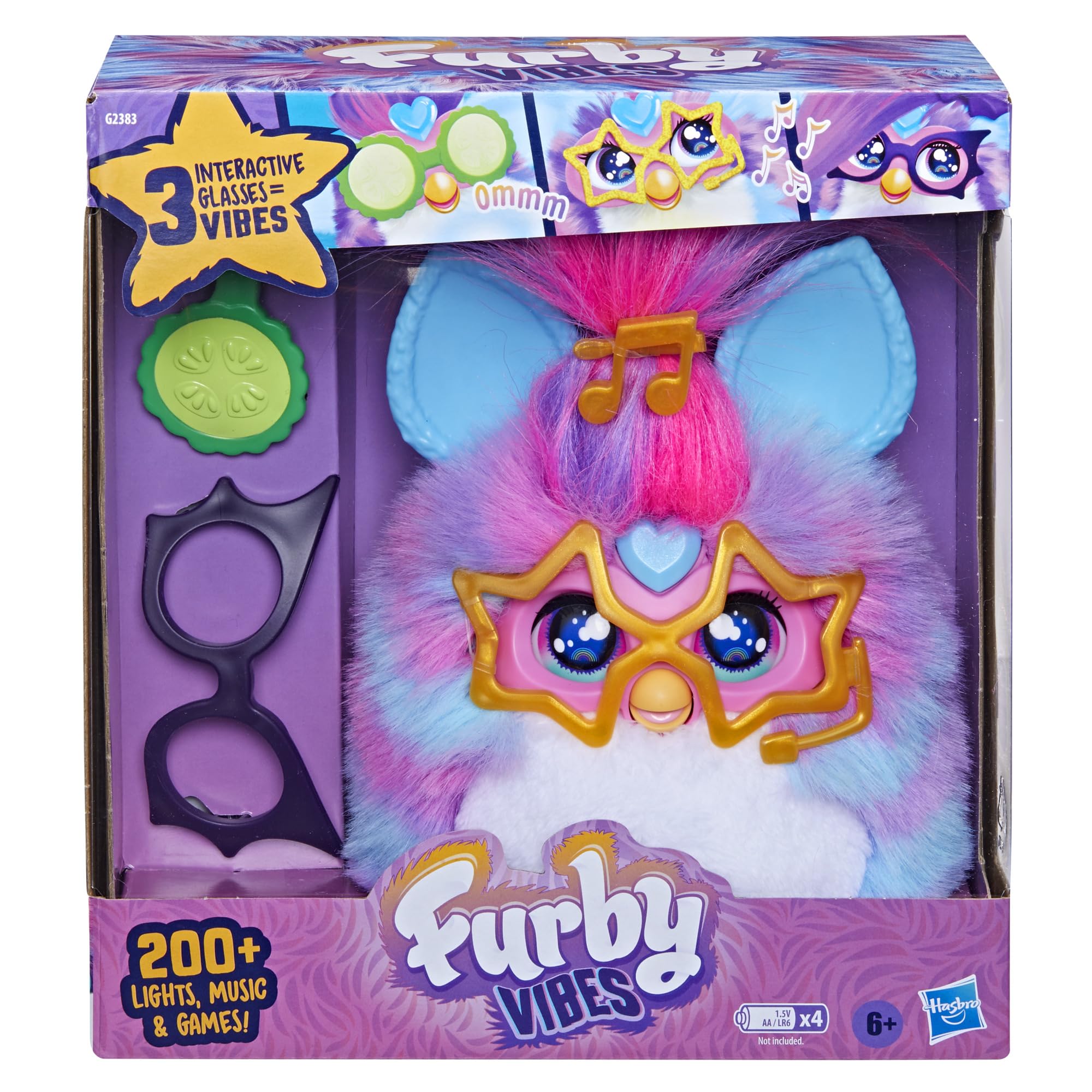 Furby Vibes Blue Razz Peluche Giocattolo Elettronico Interattivo per Bambini 6+