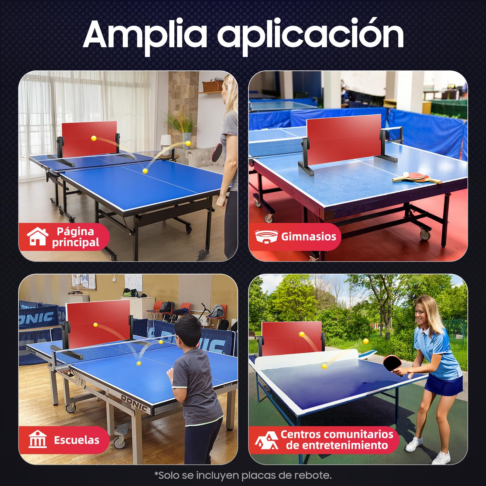 Tabla de Ping Pong para Retorno y Rebote - Mesa Vertical para Casa, Gimnasio, Interior y Exterior
