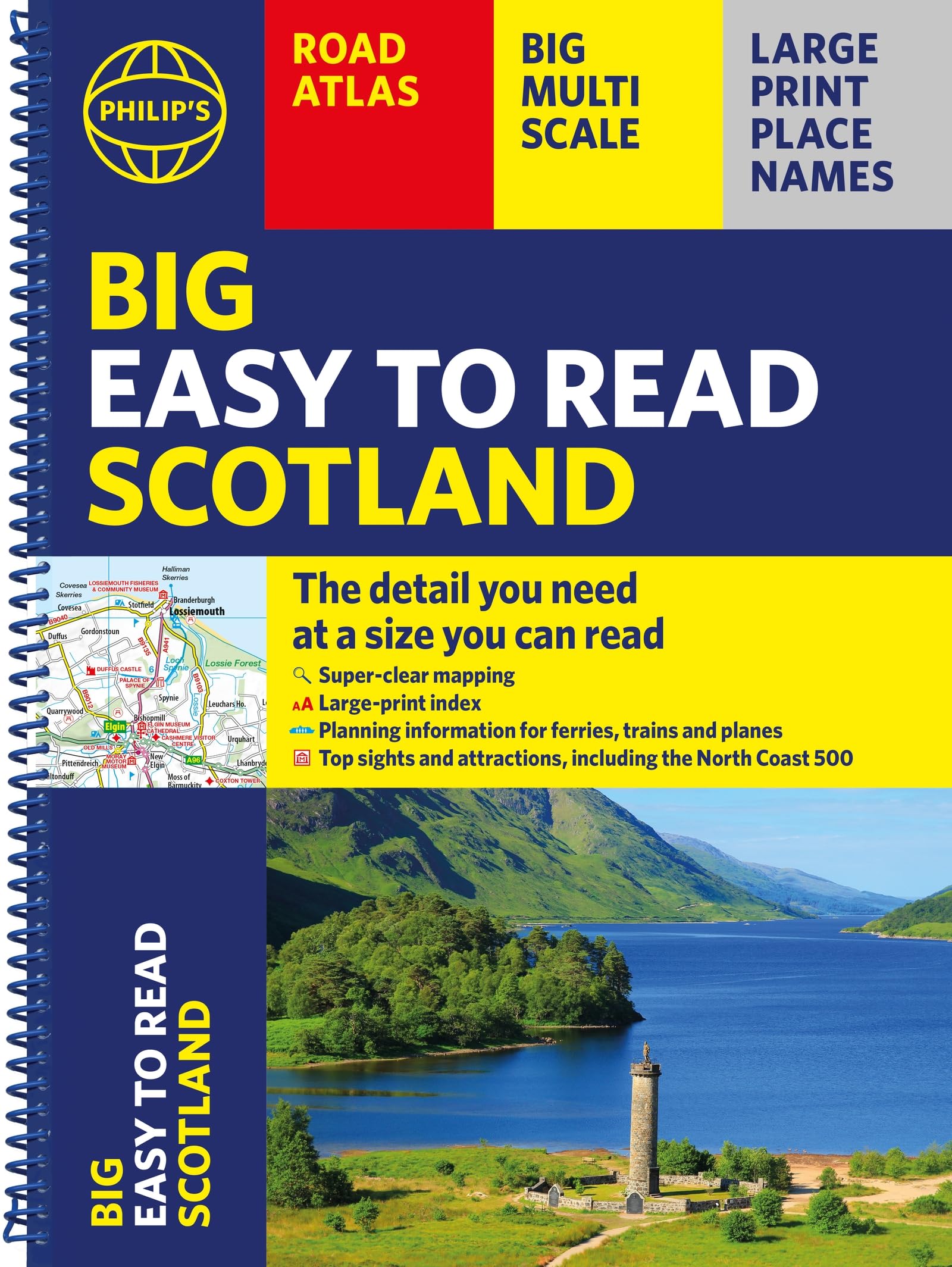 Philip's Big Easy to Read Scotland Road Atlas (Spiral A3): All the detail you need at a size you can read (Philip's Road Atlases)