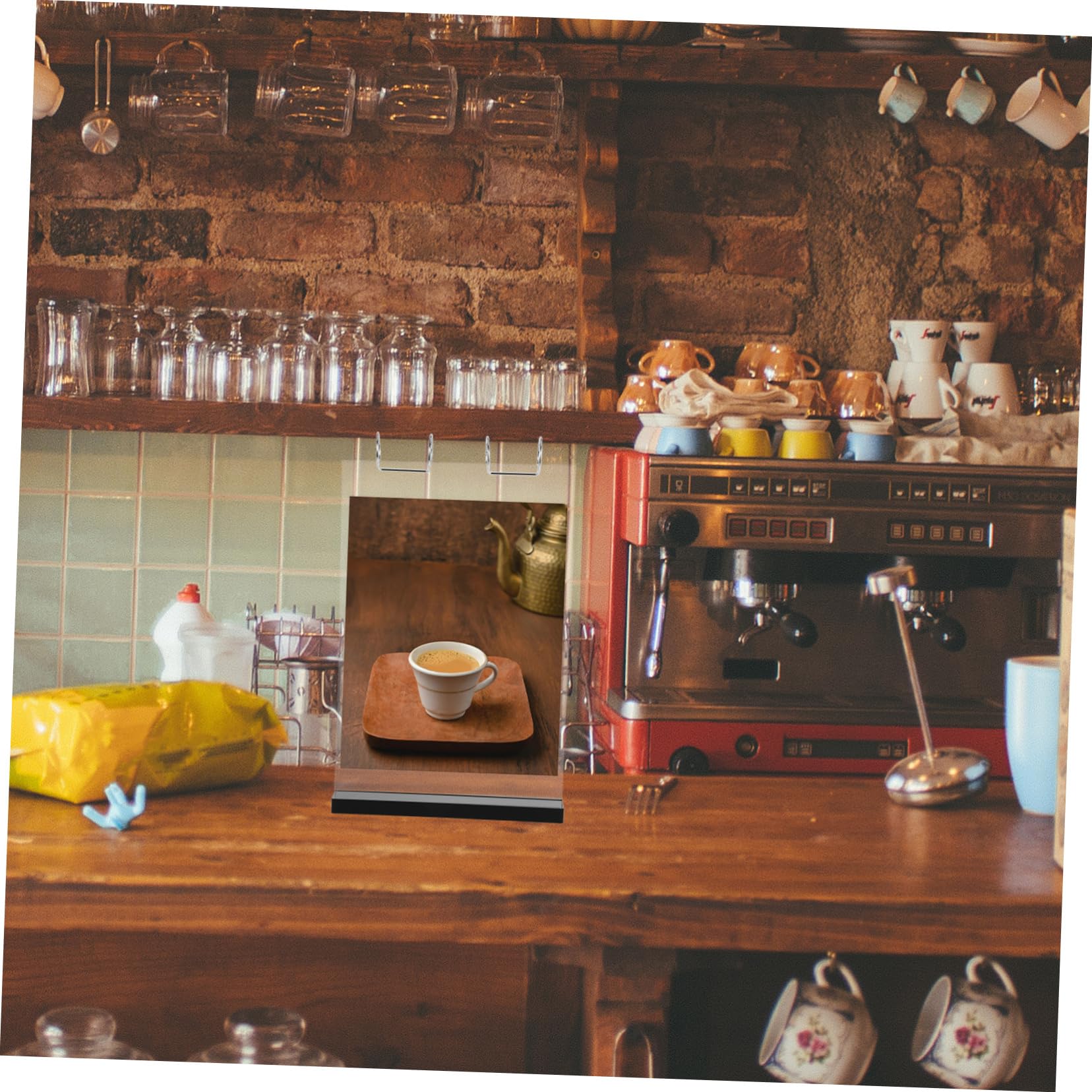 SOLUSTRE Expositor de Menús de Mesa de Doble Cara Hecho de Acrílico Soporte para Fotos y Letreros de Menú para Cafeterías y Tiendas
