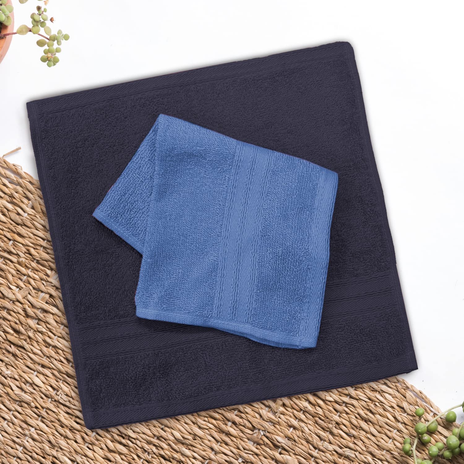 Sassoon Anatolia 2 Piece Cotton Face Towel/Hanky in 500 GSM (30cm X 30cm) - Assorted (Any Random Colors)