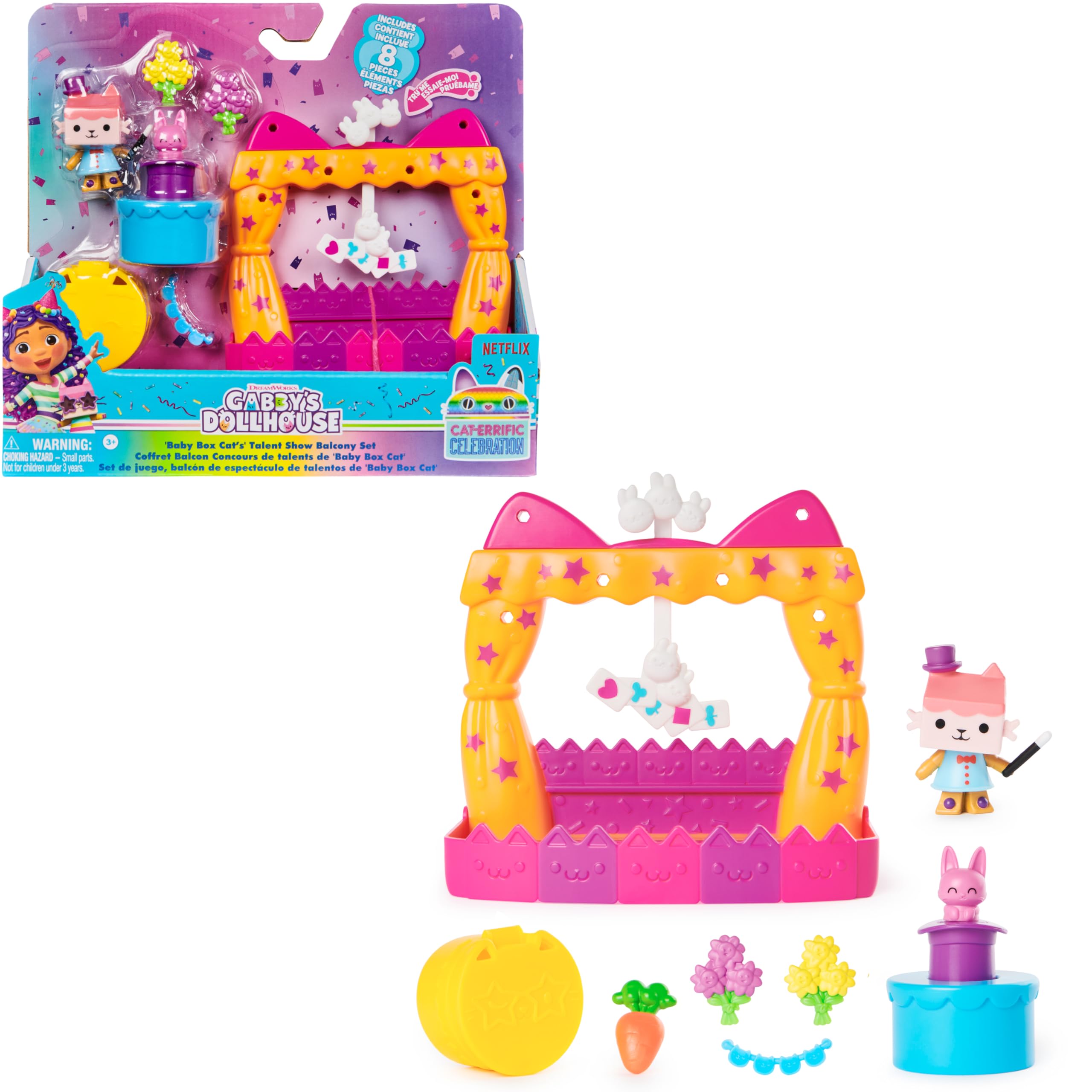 Gabby i Magiczny Dom - Gabby Dollhouse - Pudełko balkonowe dla dzieci - 1 figurka i 6 akcesoriów - kreskówka zabawka domek dla lalek - zabawka dla dzieci 3 lata i więcej
