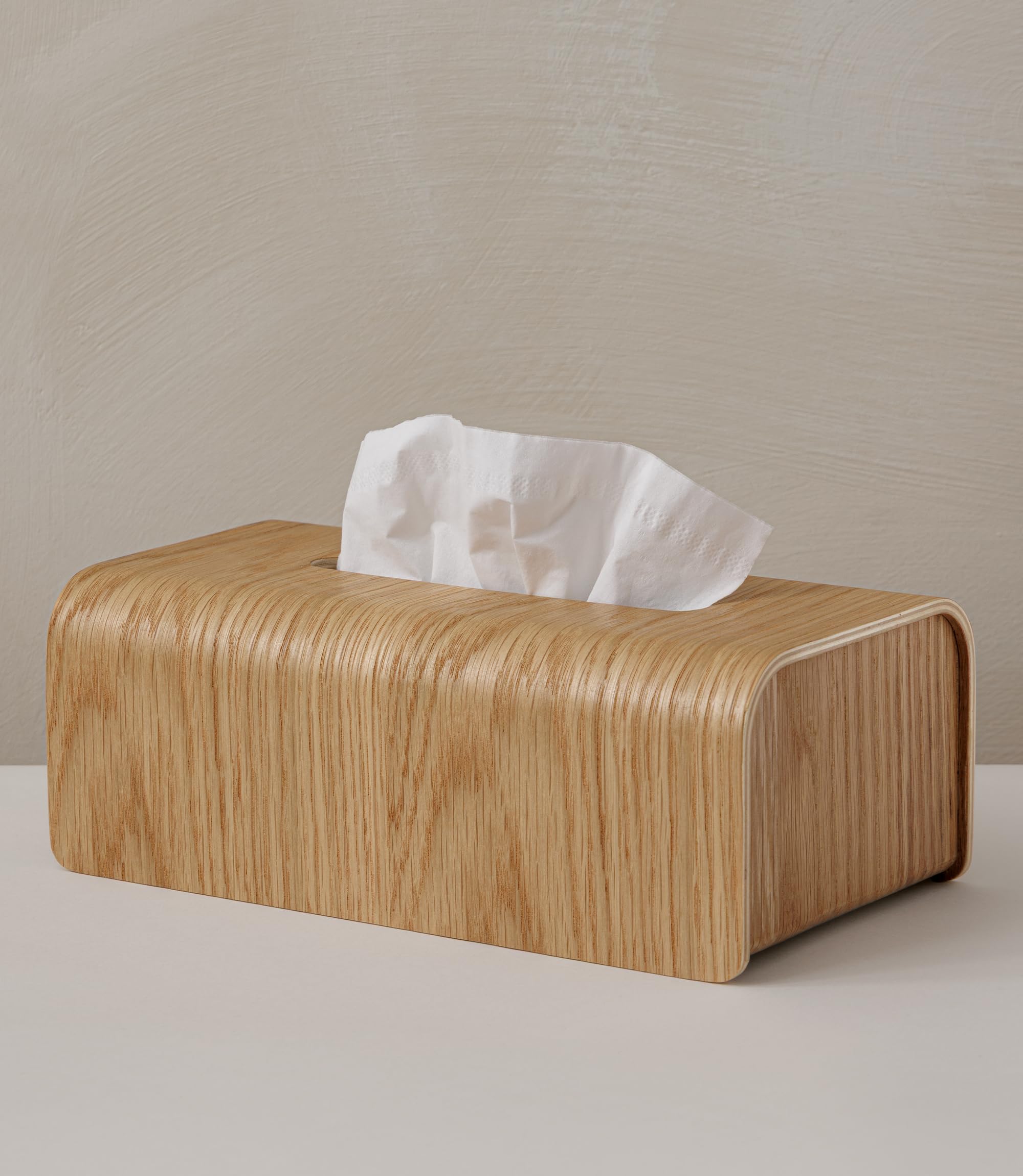 Kazai. Tissue Box Holder 'Toke' | FSC Certified Real Wood Veneer | Scandinavian Design Tissue Box Cover & Dispenser | Oak