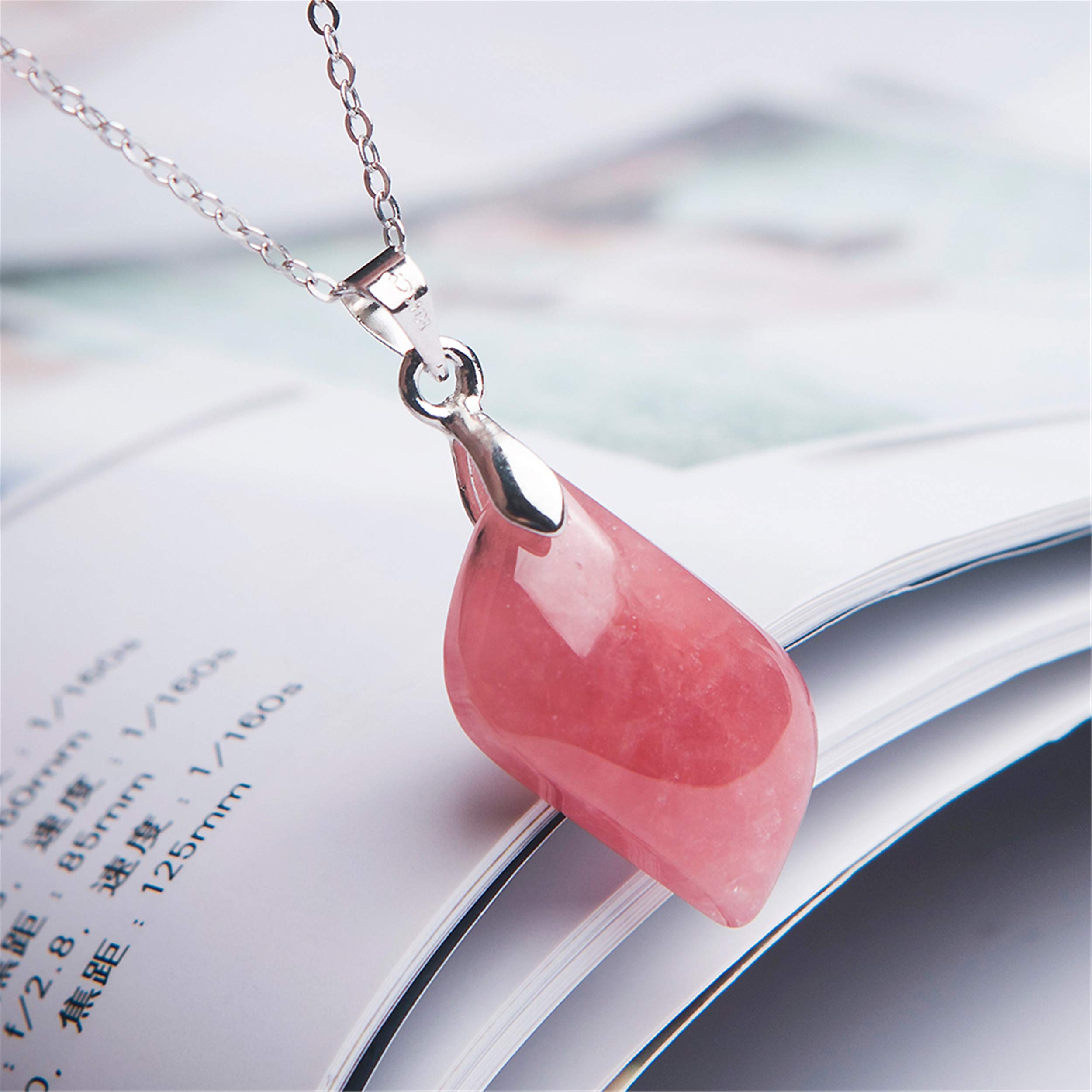 natural stone pendant Glace naturelle Rhodochrosite Gemstone Rectangle Bead Crystal Fashion Pendentif AAAA