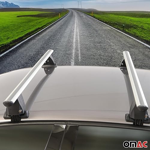 Miniatura 2 de OMAC Barras transversales superiores para Dodge Durango 2011-2024, 2 piezas de aluminio gris antirrobo para viajes, kayak, canoa, surf, esquí,