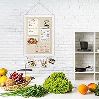 Vista 7 de DOLLAR BOSS - Tableros de anuncios con lino, 1 tablero de corcho de doble cara de 16 x 12 pulgadas para paredes, con marco de madera, pequeño