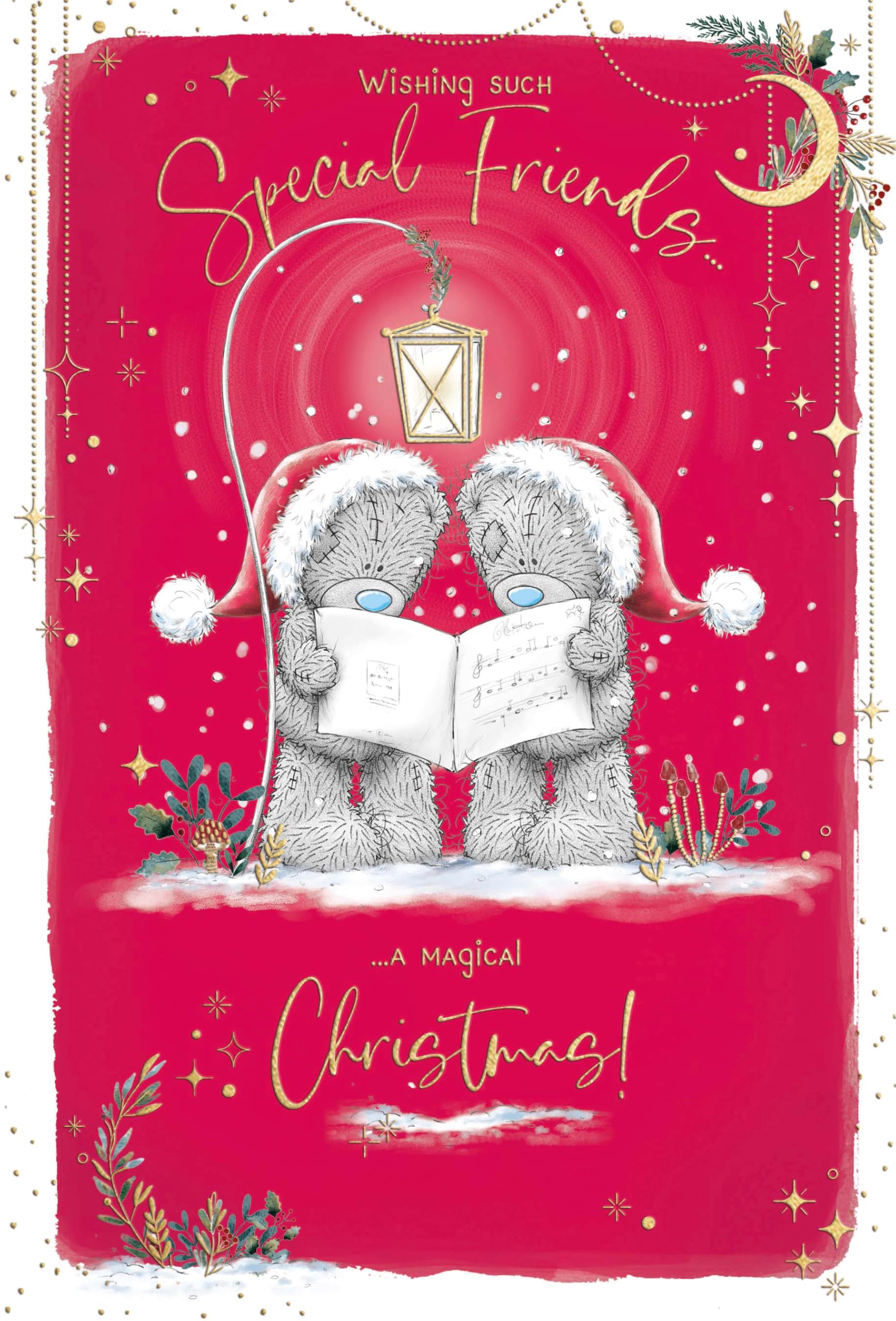 Me To You Tatty Teddy Christmas Card For Special Friends, Cute Card With Illustrated Paper Insert 6x9ins - Official Collection
