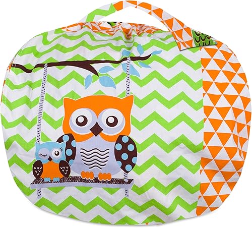 Miniatura 432 de Posh Funda de Silla Puf Rellenable para Almacenamiento de Animales de Peluche para Niños - Organizador de Juguetes Infantiles, Grande-38 - Lona