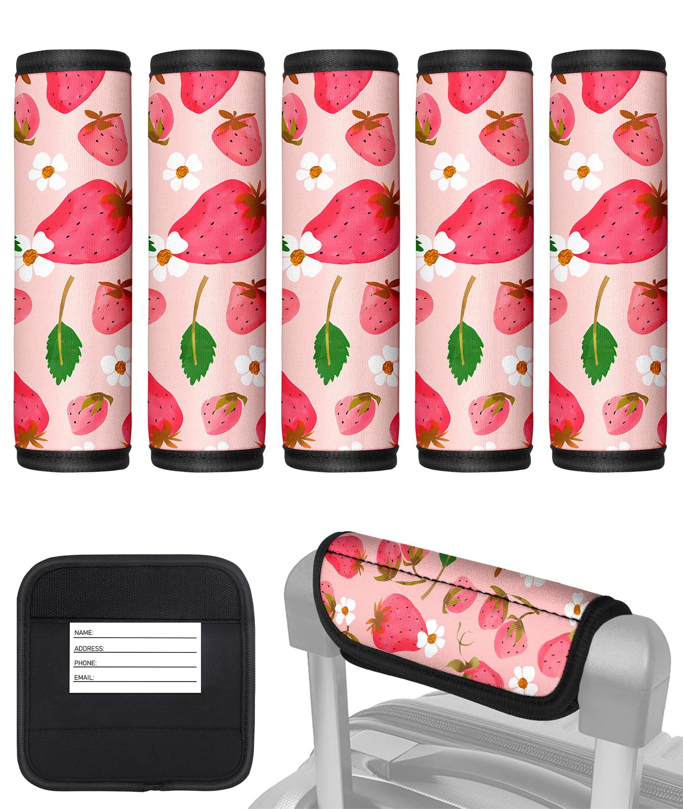 Slohif Luggage Handle Wrap 5Pcs Suitcase Identifier - Bag Strap Cover for Bogg Travel Accessories Easy Identification Bright Marker Sleeve Grips