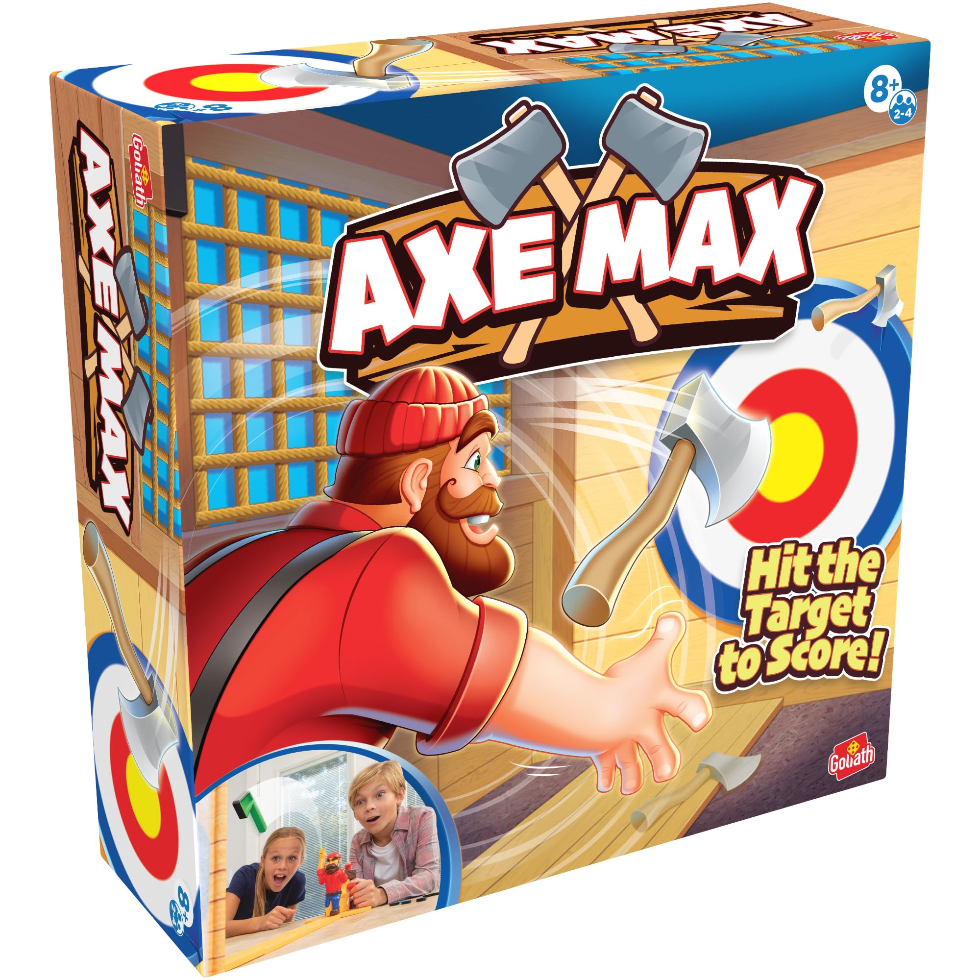 PlayMonster Axe Max - Tabletop AxeβThrowing Game | Spin, Launch & Score! | Family Skill Game for Kids and Families - For 2-4 Players Ages 8+