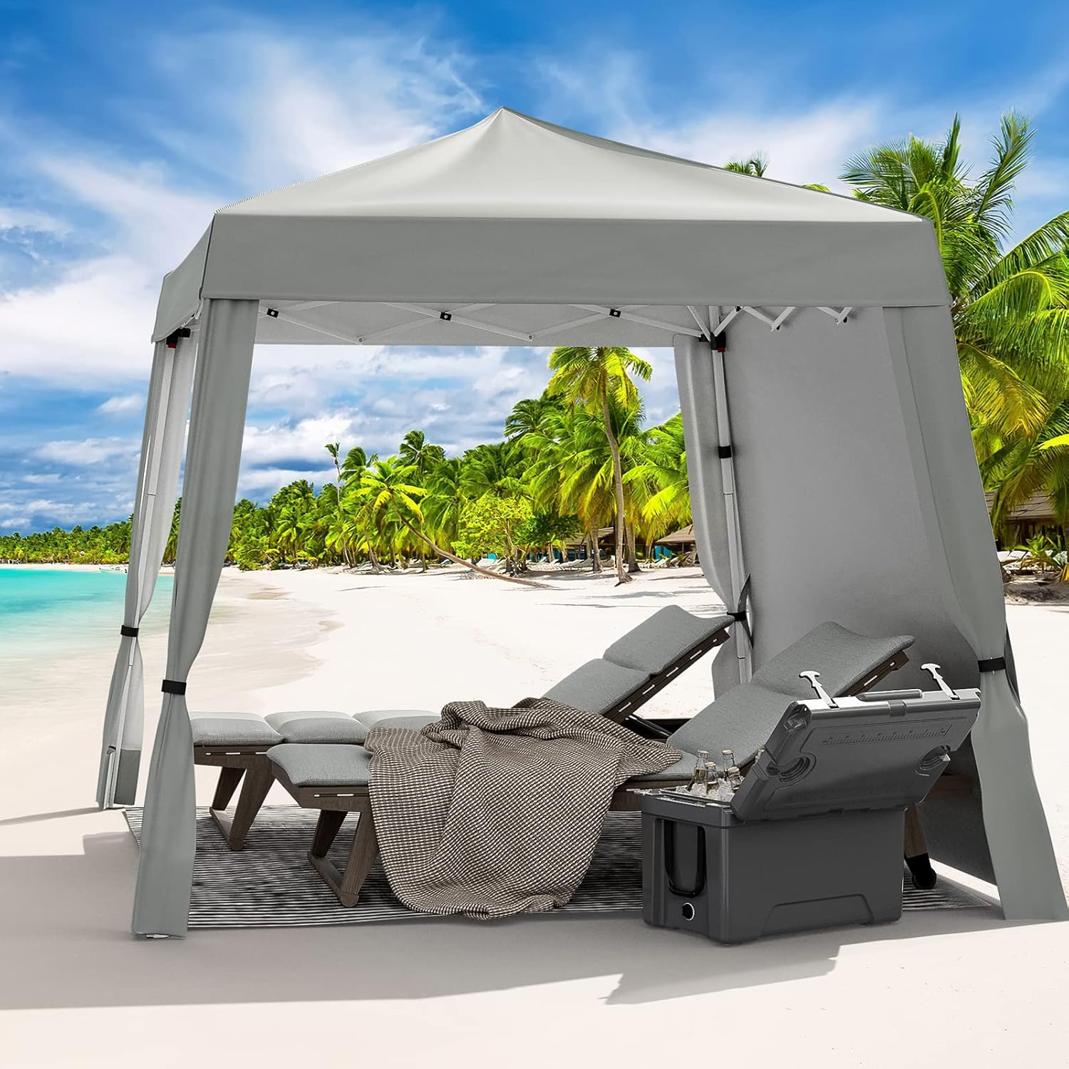 6 x 6 ft Slant Leg Pop Up Canopy Tent, Instant Outdoor