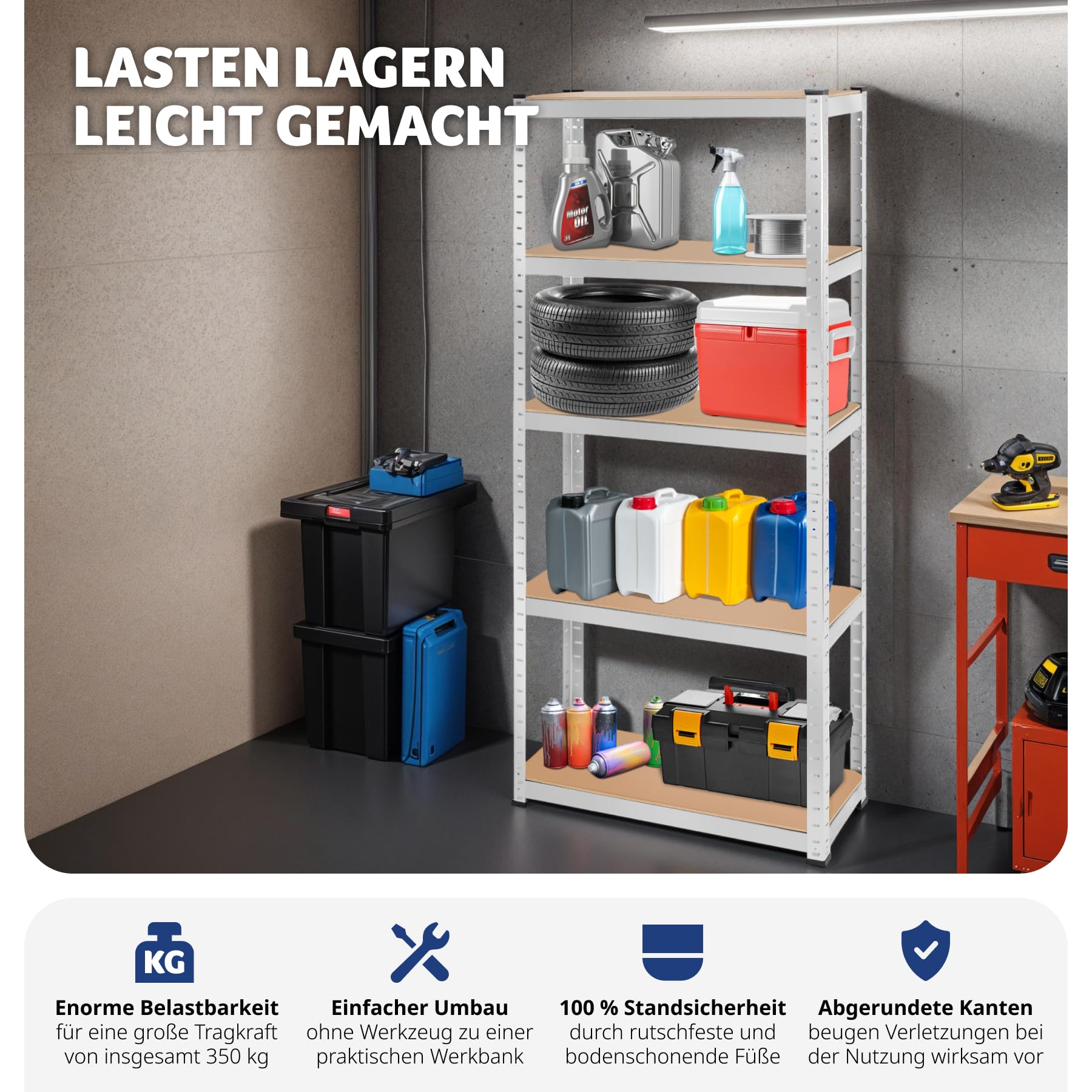 shelfplaza® PROFI 200x80x50cm Schwerlastregal verzinkt shelfplaza® PROFI 200x80x50cm Schwerlastregal verzinkt