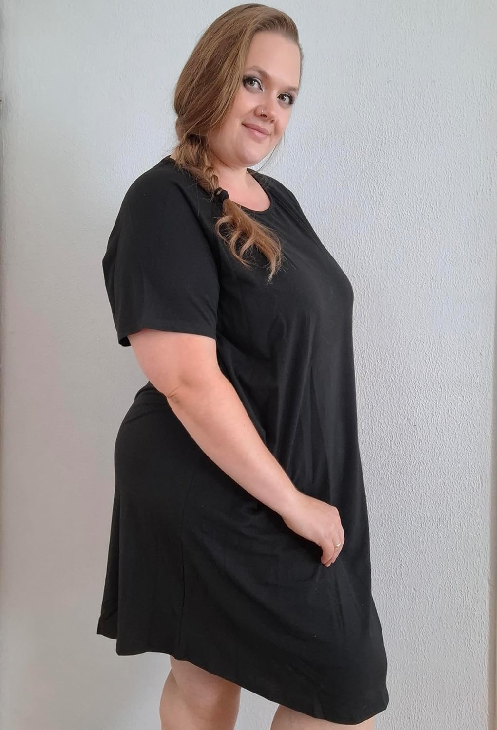 COOTRY Plus Size Nightgowns for Women Moo Moos Short Sleeve Sleep Dress Soft Night Shirts Lounge Sleepwear Nightdress - Image 4