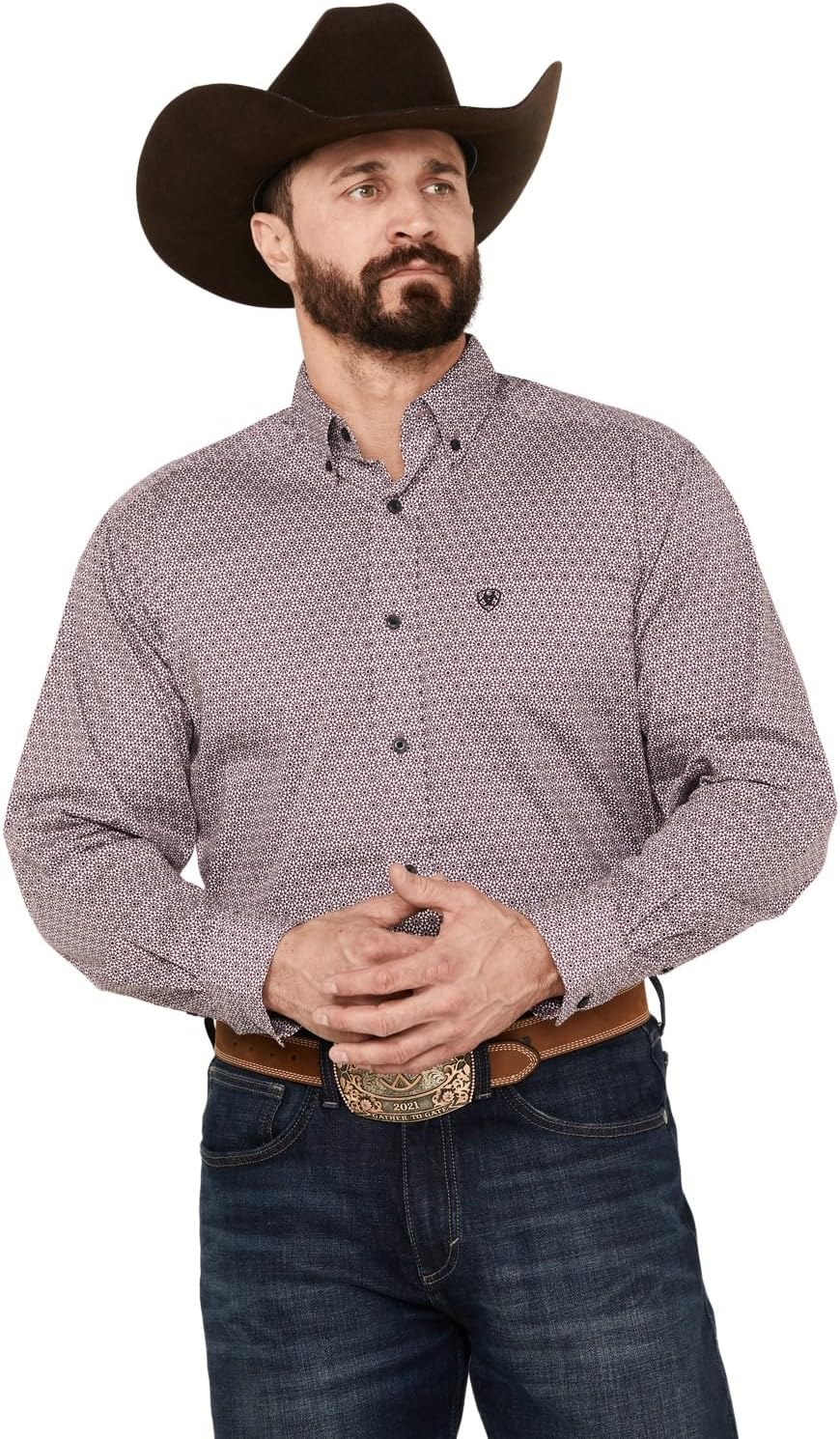 Ariat Male Demetri Classic Fit Shirt Wine Club XX-Large