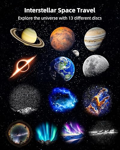 Miniatura 3 de Lytmi Proyector de galaxia planetario 13 en 1, proyector de estrellas de 8K con temporizador, luz nocturna de estrella nebulosa para niños y
