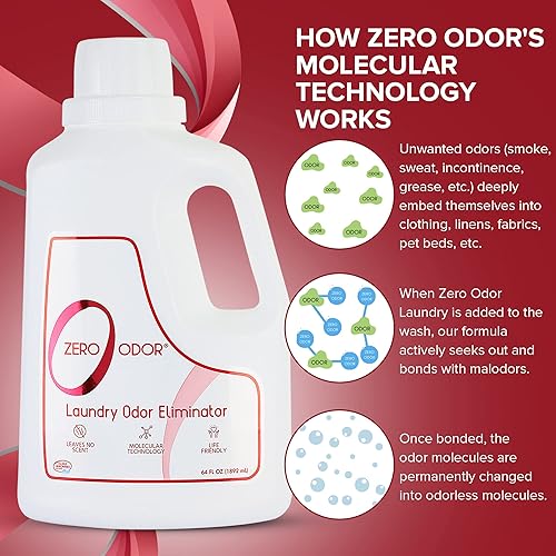 Miniatura 5 de Zero Odor - Paquete de eliminador de olores y desodorante para ropa de cama de mascotas y ropa de entrenamiento sudorosa - (16 y 64 onzas)