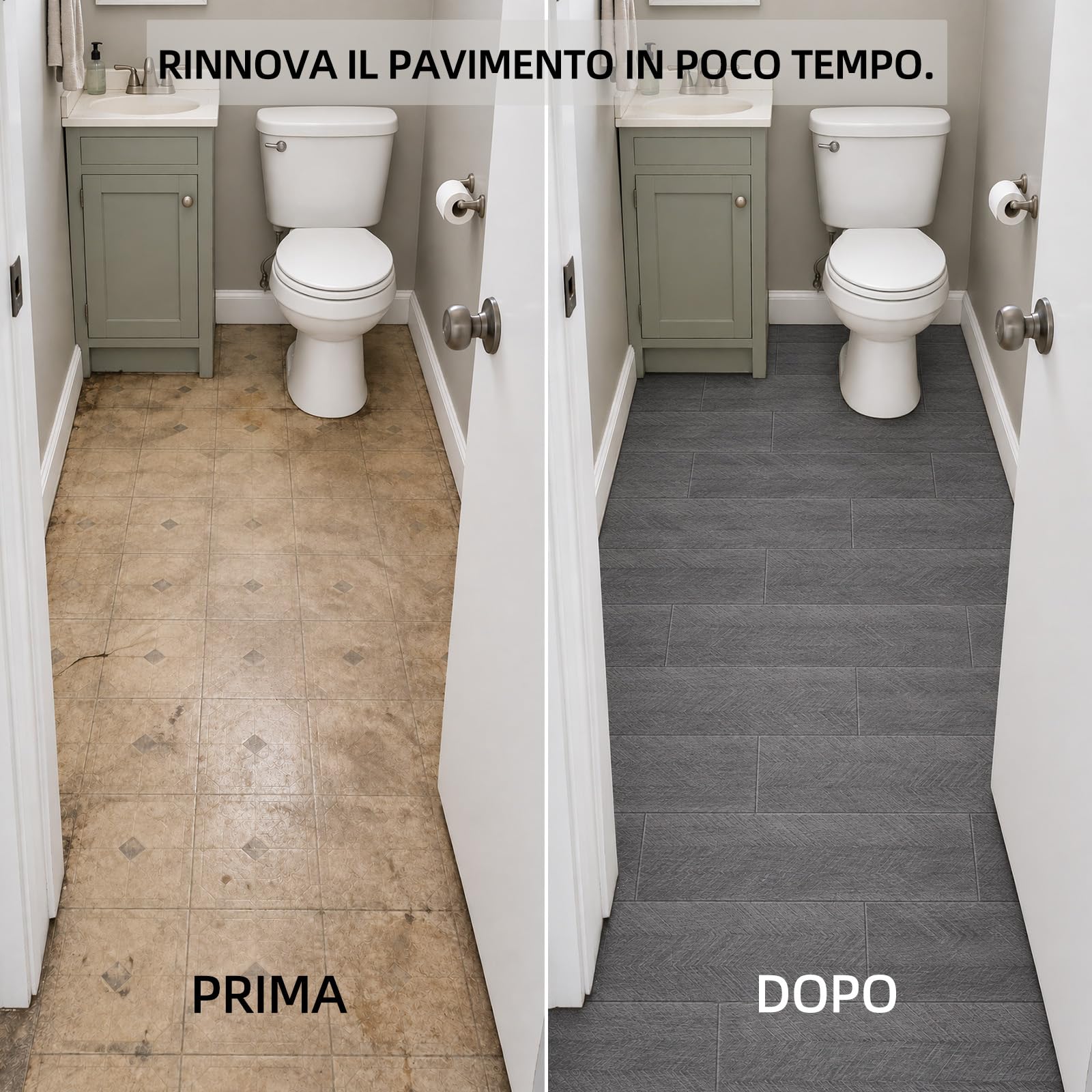WADILE Samoprzylepne płytki podłogowe 60 x 15 cm z efektem drewna - samoprzylepne deski winylowe do renowacji podłóg