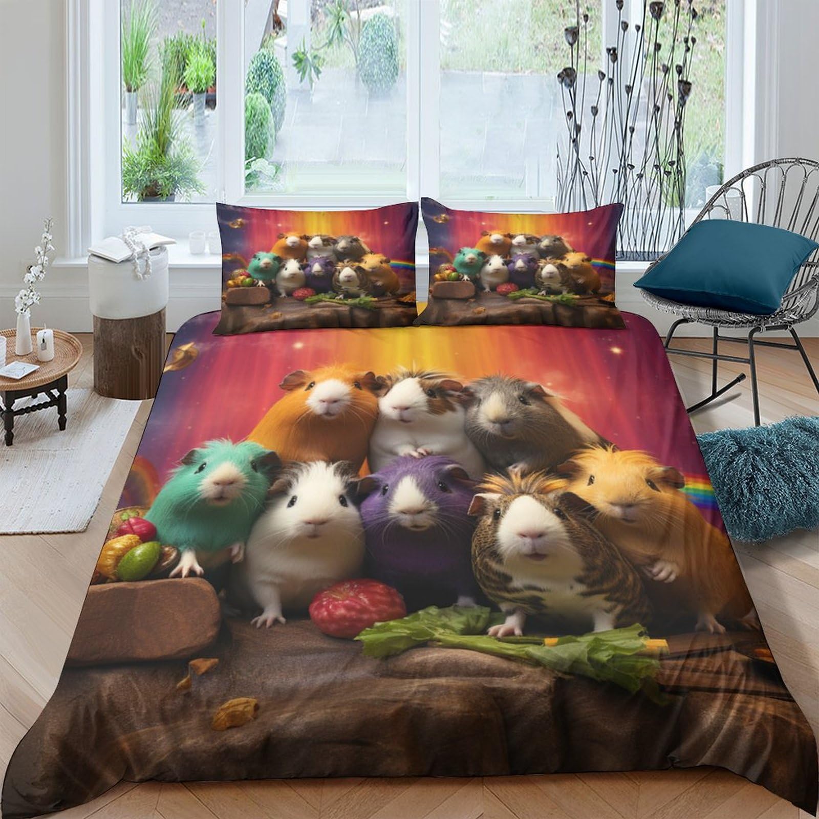 Housse de couette cochon d'inde en microfibre hypoallergénique facile à laver