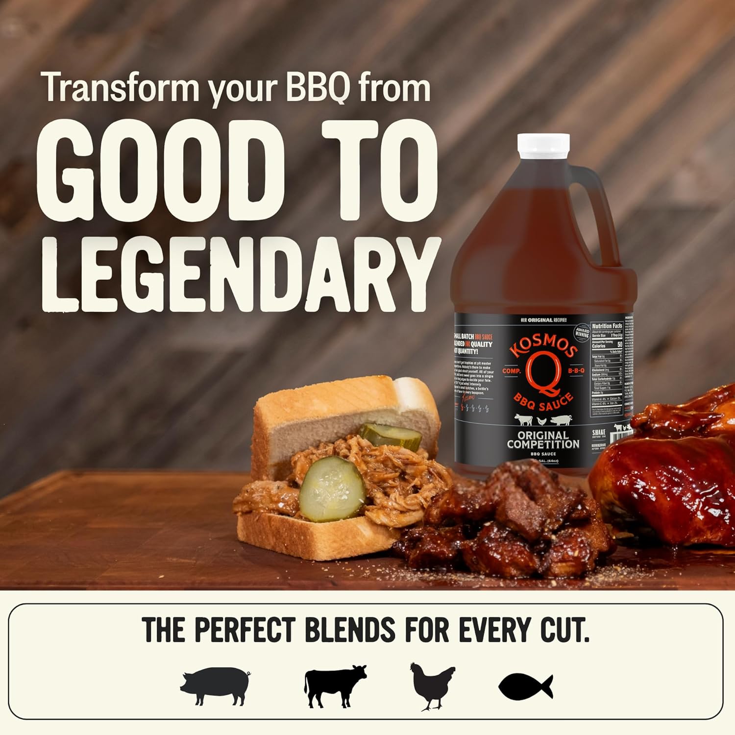 Kosmos Q Original Competition BBQ Sauce, Sweet and Smoky Barbecue Sauce for Ribs, Pulled Pork, Brisket, Chicken & More, Award-Winning Competition Recipe with Brown Sugar, Ketchup & Worcestershire, 64 Oz Bottle - Image 5