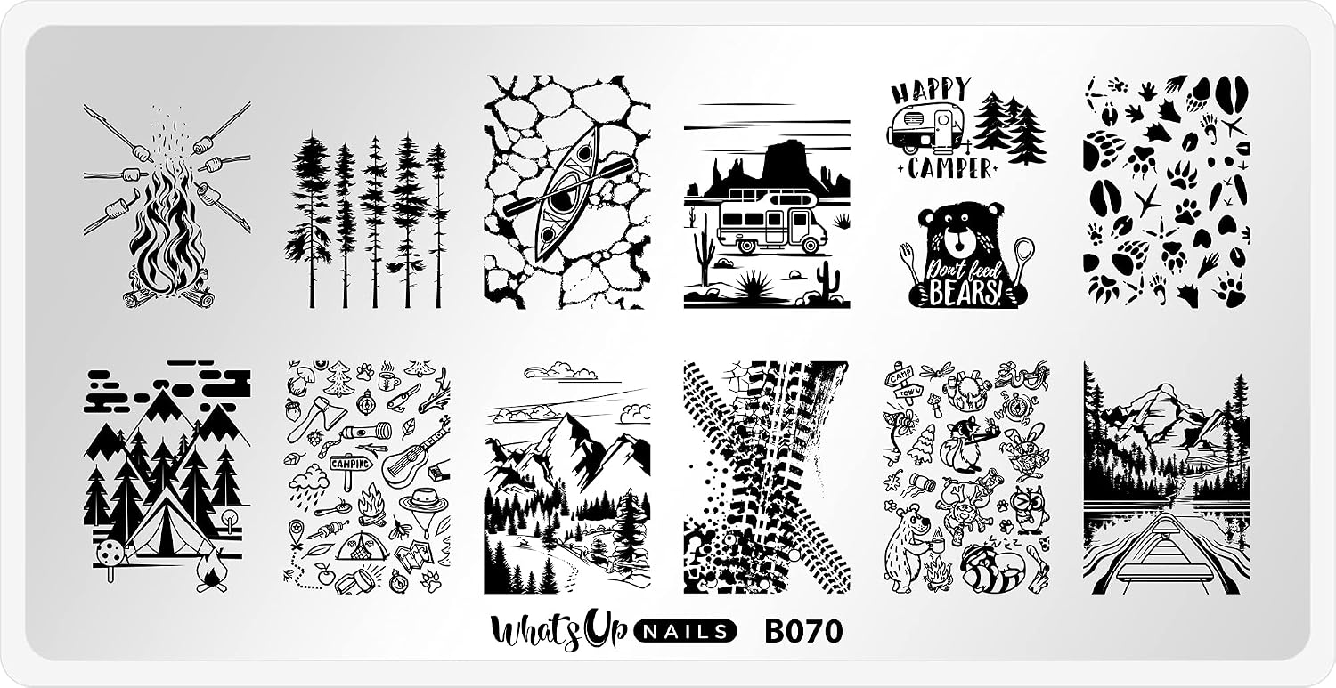 Whats Up Nails - B070 Campfire Stories Stamping Plate for Nail Art Design