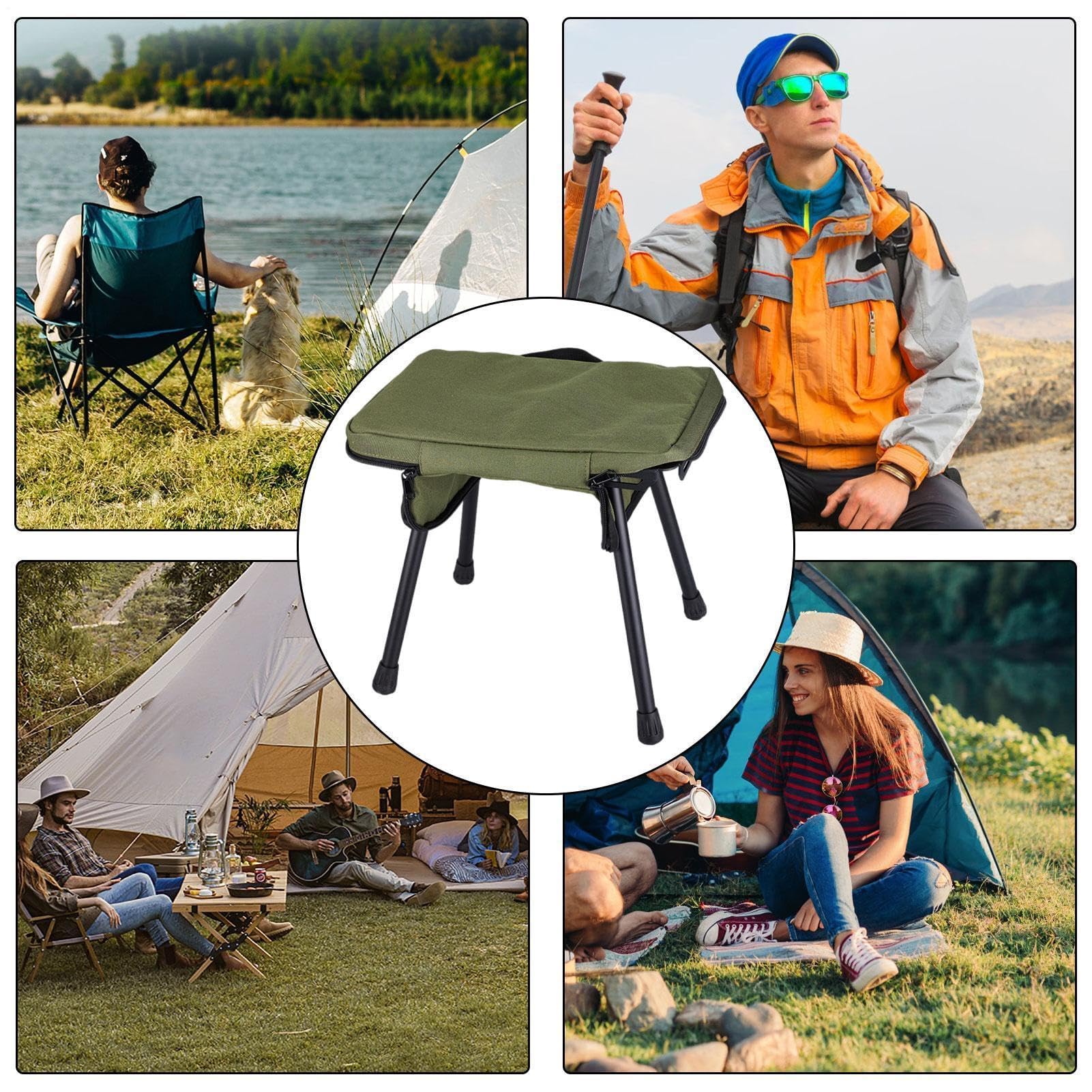 Sgabello da pesca, sedia pieghevole leggera, peso massimo 79,8 kg, sedile portatile da campeggio per pesca all'aperto, escursionismo, viaggi, picnic, giardino, cortile