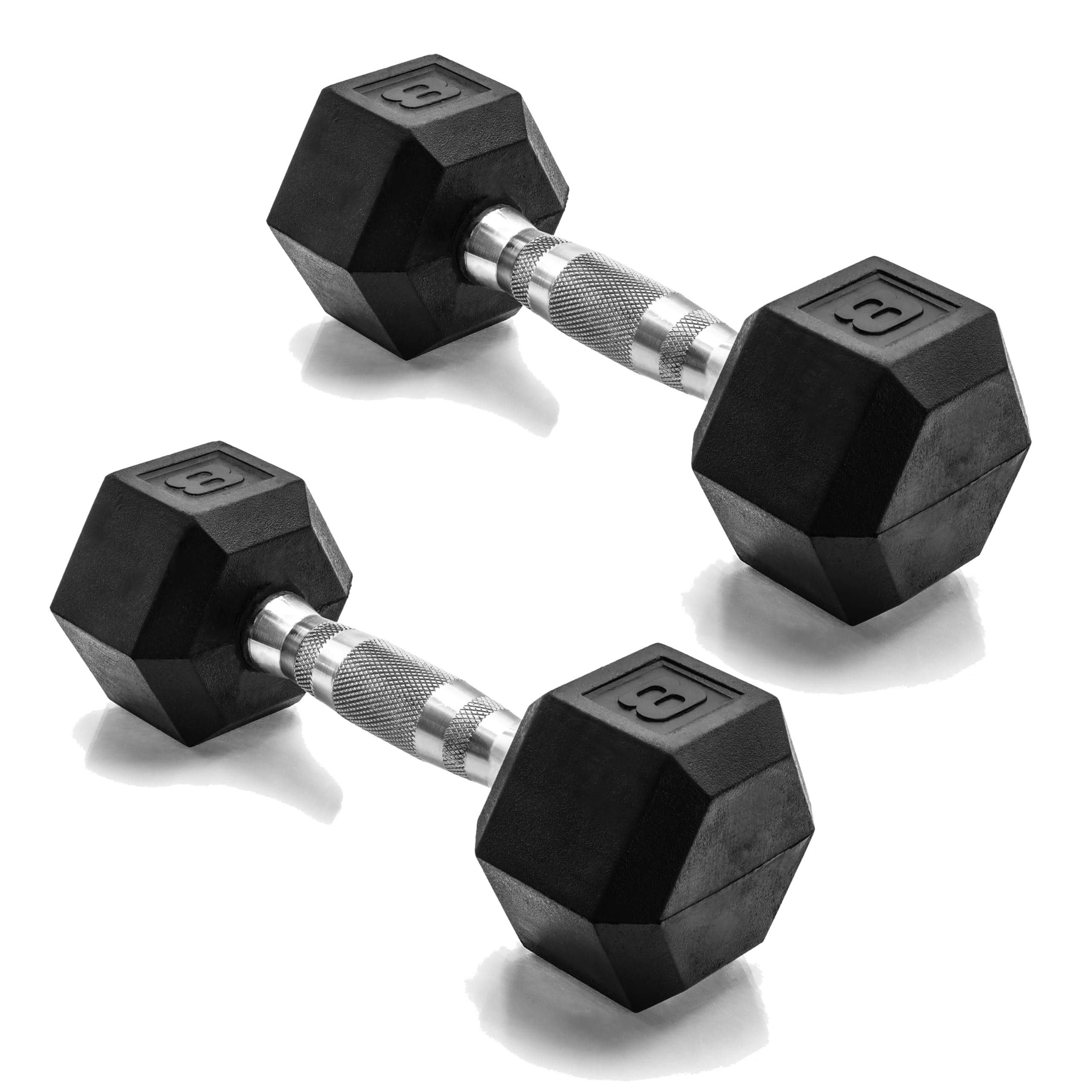 8 LB Pair Coated Hex Dumbbell Weight